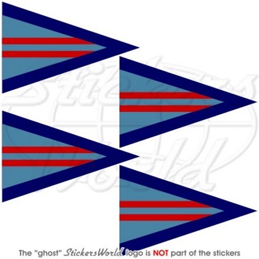 RAF WING COMMANDER triangular Command Pennant, Flag 50mm(2") Stickers Decals x4