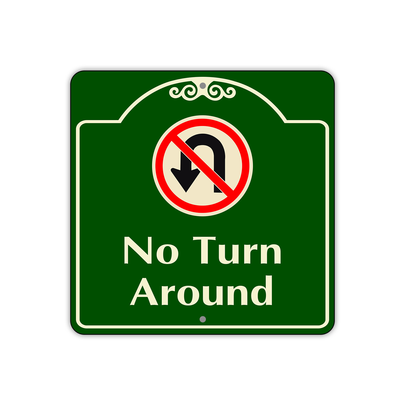 No Turn Around Private Driveway No U-turn Square Aluminum Metal Tin Sign 12"x12"