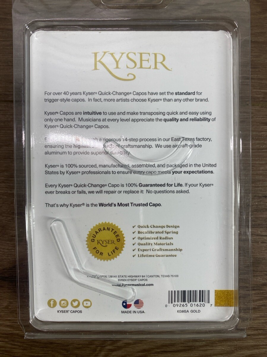 KYSER QUICK CHANGE CAPO GOLD KG6GA (WCP030021)