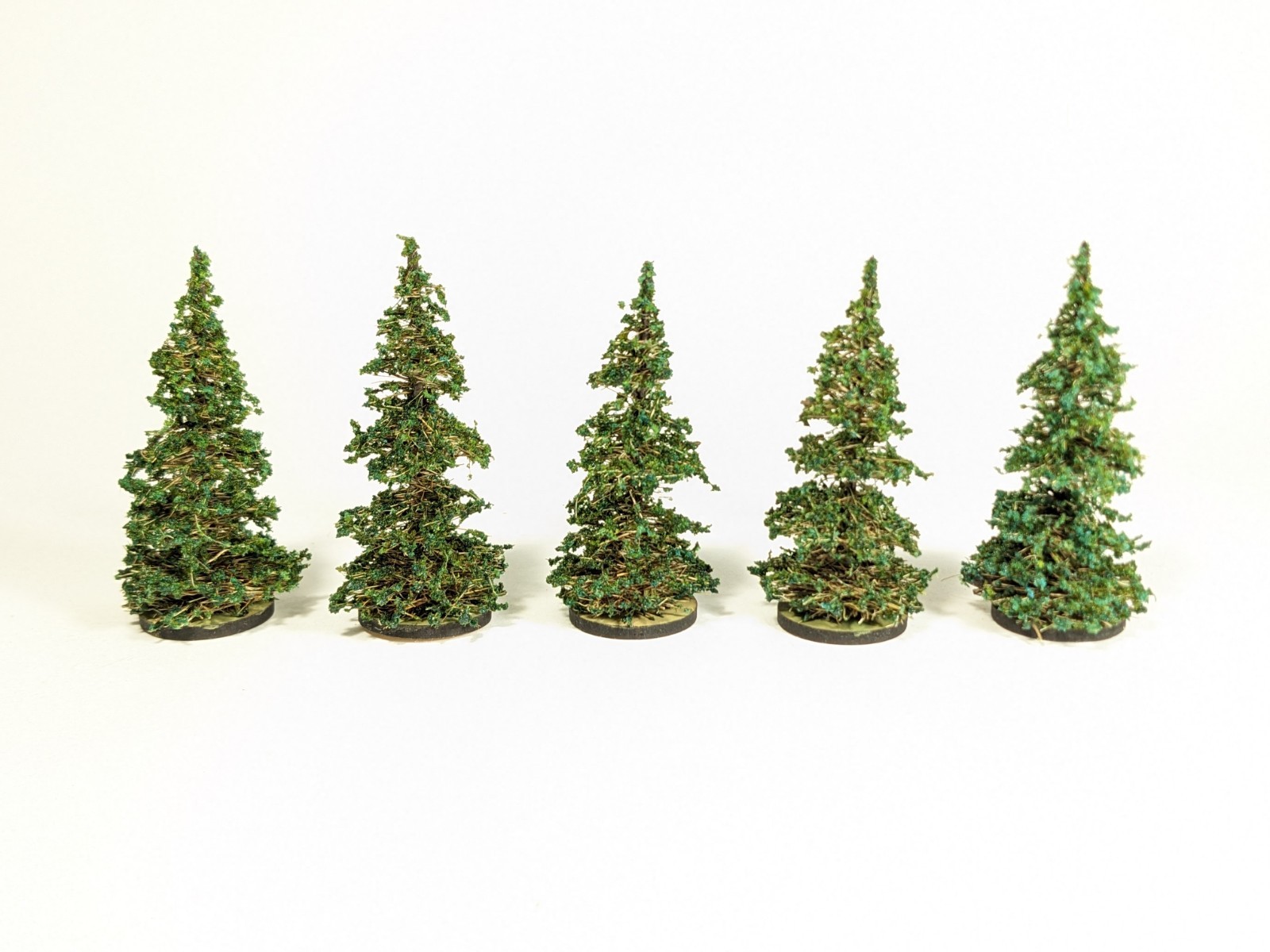 5 pcs 2.75" PINES on BASES 15mm 28mm SCENERY SCATTER LOTR Bolt FOW RPG