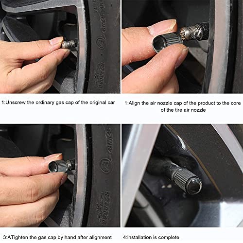 Tire Valve Caps has a Sealing Ring Tire Valve Stem Caps for 15PCS Black