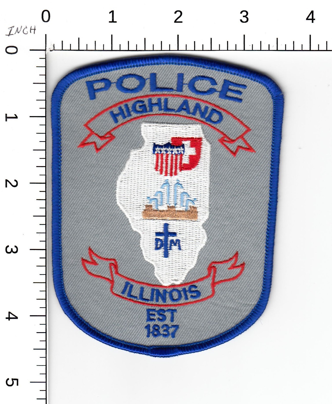HIGHLAND ---(CROSS) ✝️ ILLINOIS MADISON COUNTY POLICE COLLECTIBLE PATCH