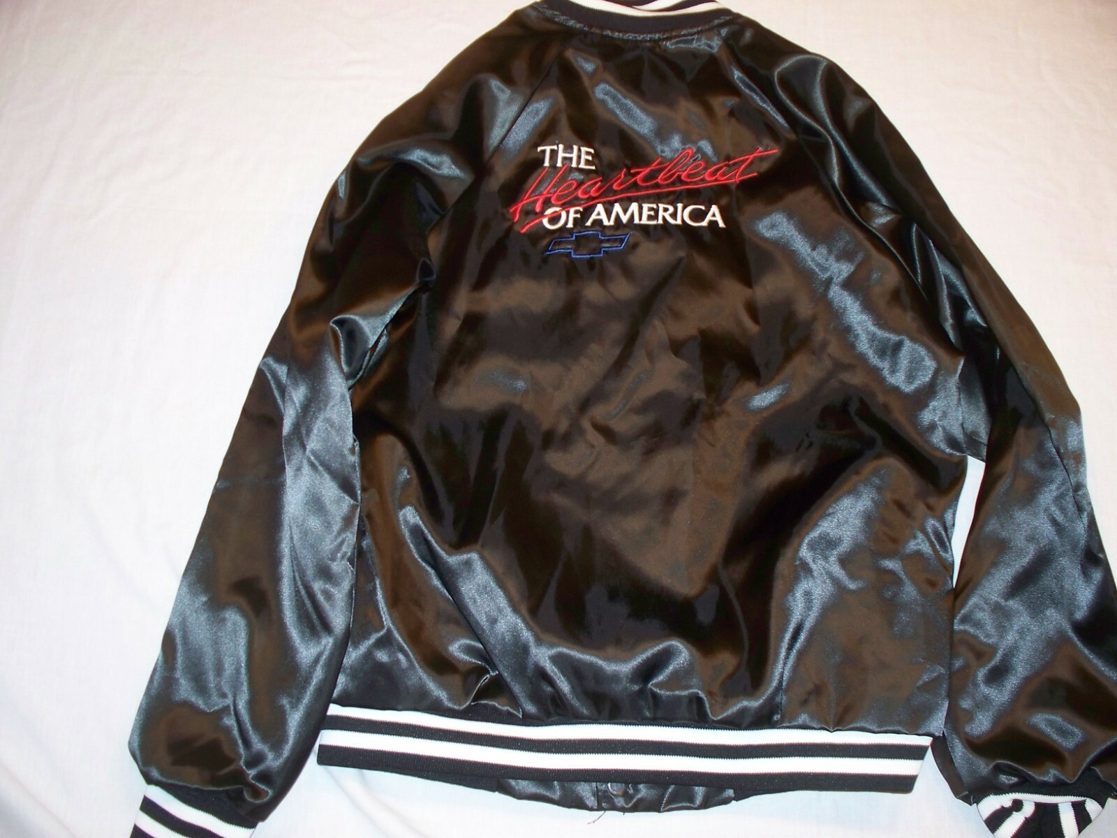 NOS * NEW* Vintage Chevrolet Heartbeat of America Satin Jacket  KIDS SIZE 14-16