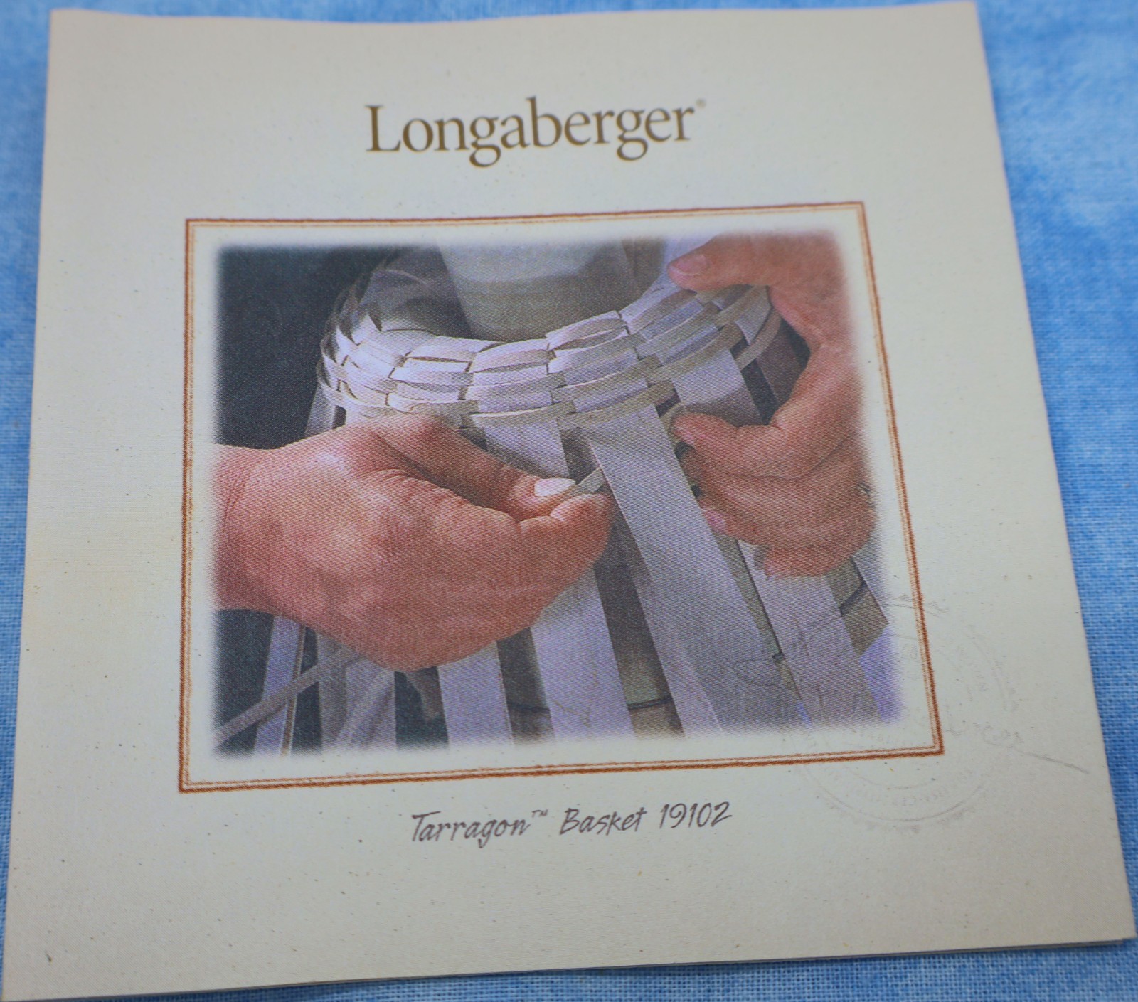 Longaberger 2003 Tarragon Basket Liner Protector 19102 Fixed Handle