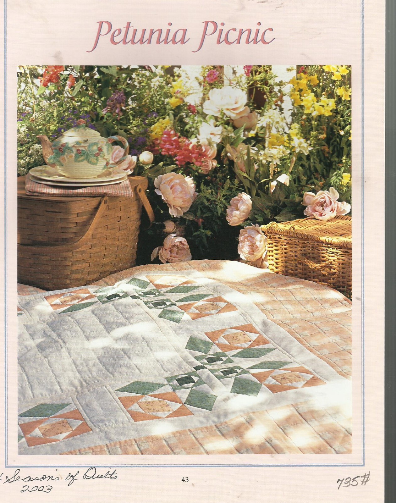 C0084$ PETUNIA PICNIC  QUILT PATTERN/INSTRUCTIONS
