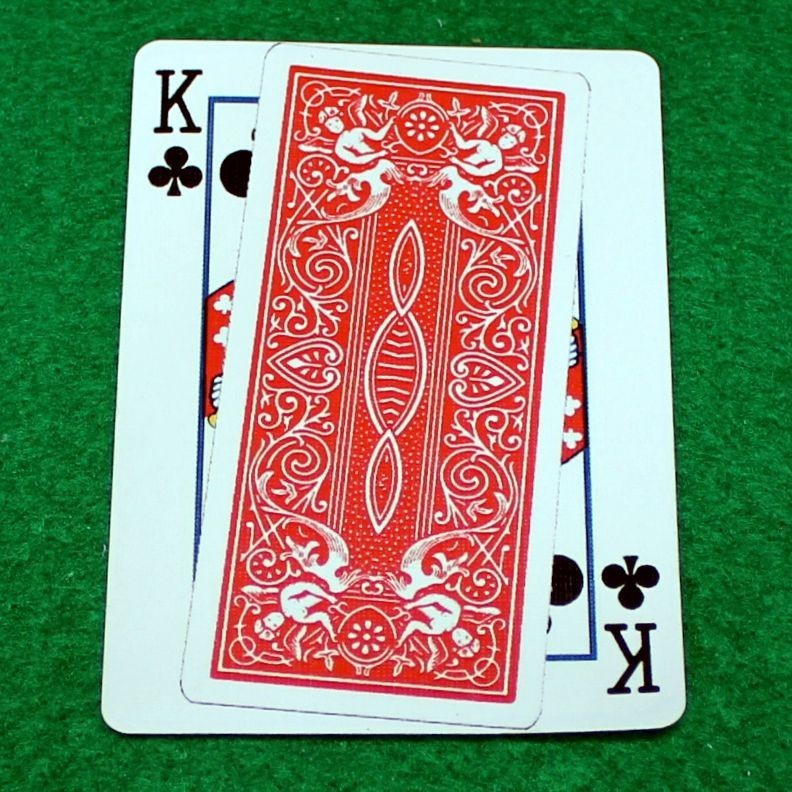 Red Rider Back Overlapping King of Clubs, Bicycle Printed Gaff Card, Blue