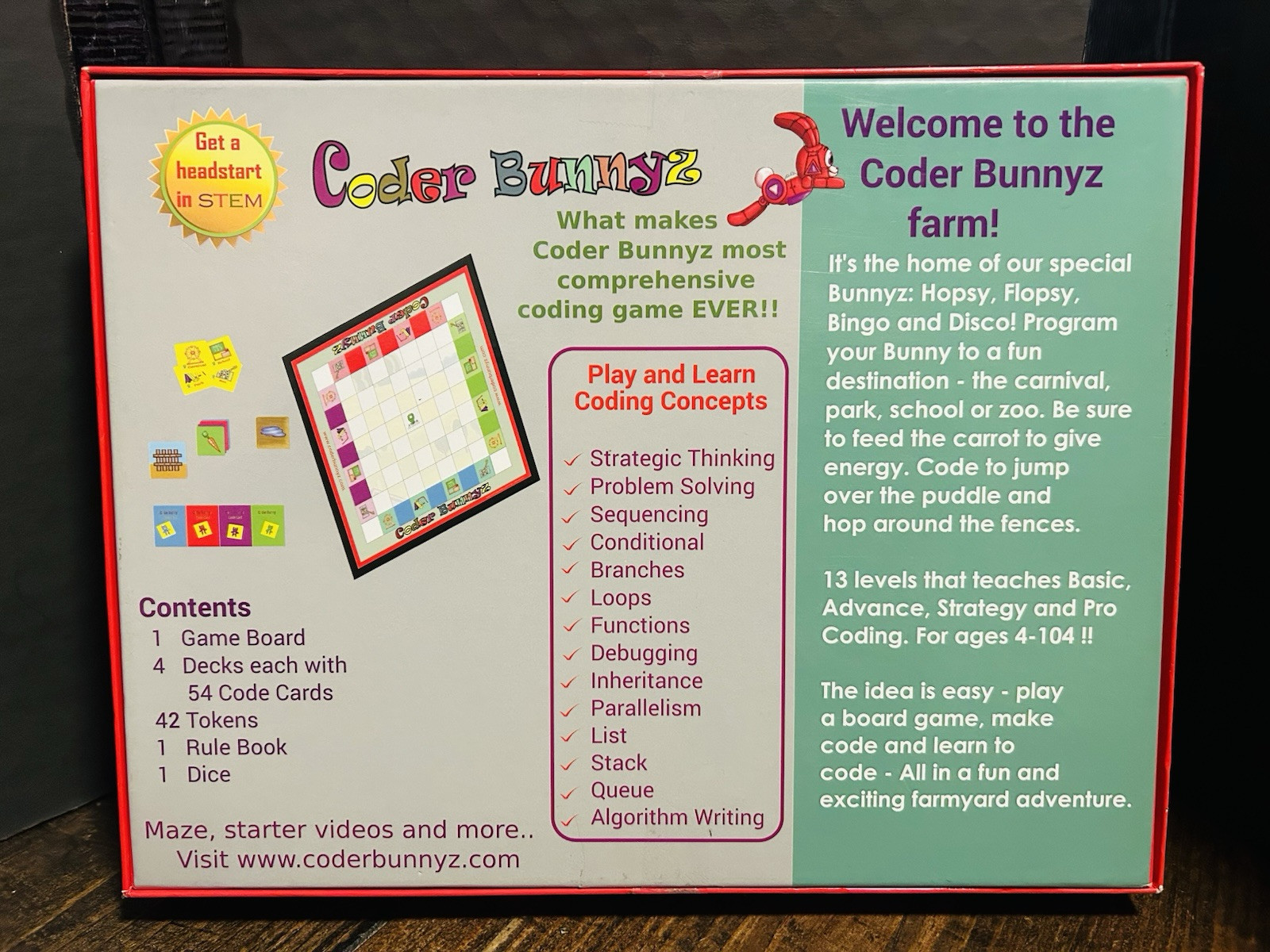 Coder Bunny 2 Board Game Coder Bunnyz Comprehensive STEM Coding Board Game