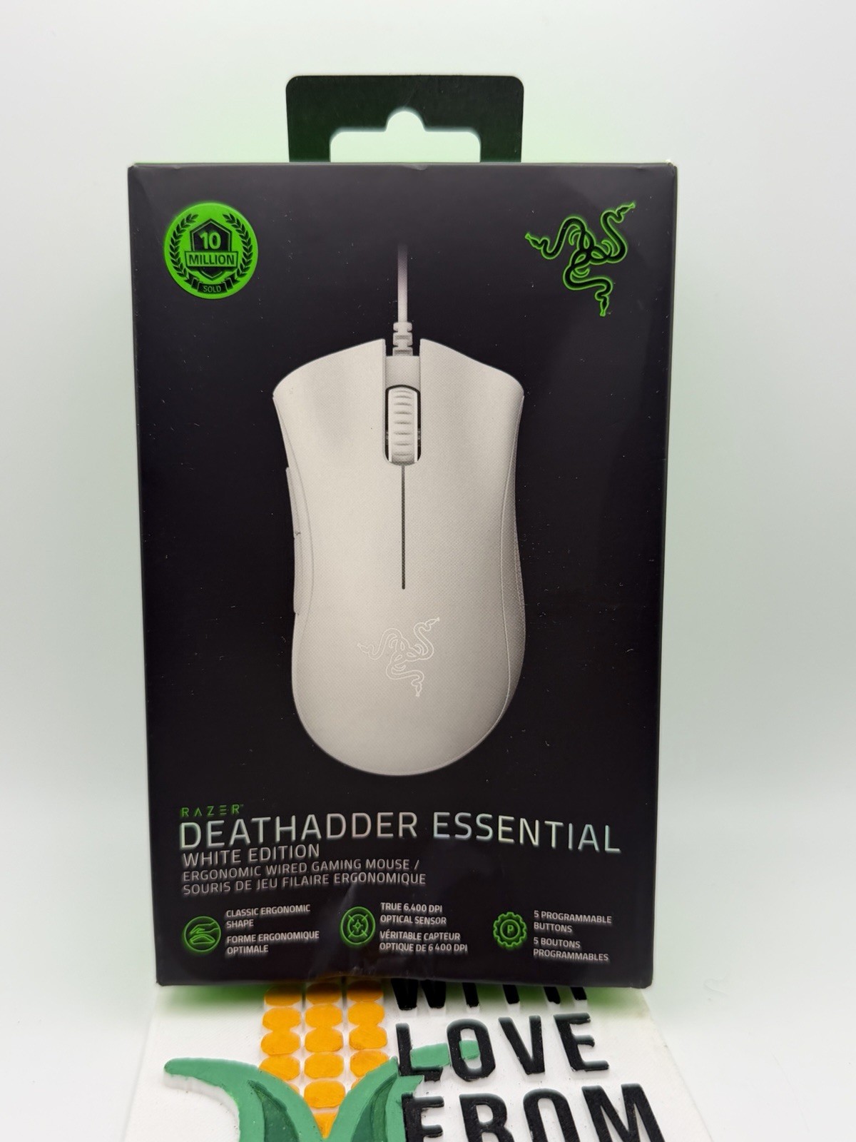 Razer DEATHADDER ESSENTIAL Wired Optical Gaming Mouse - WHITE RZ01-03850200-R3U1