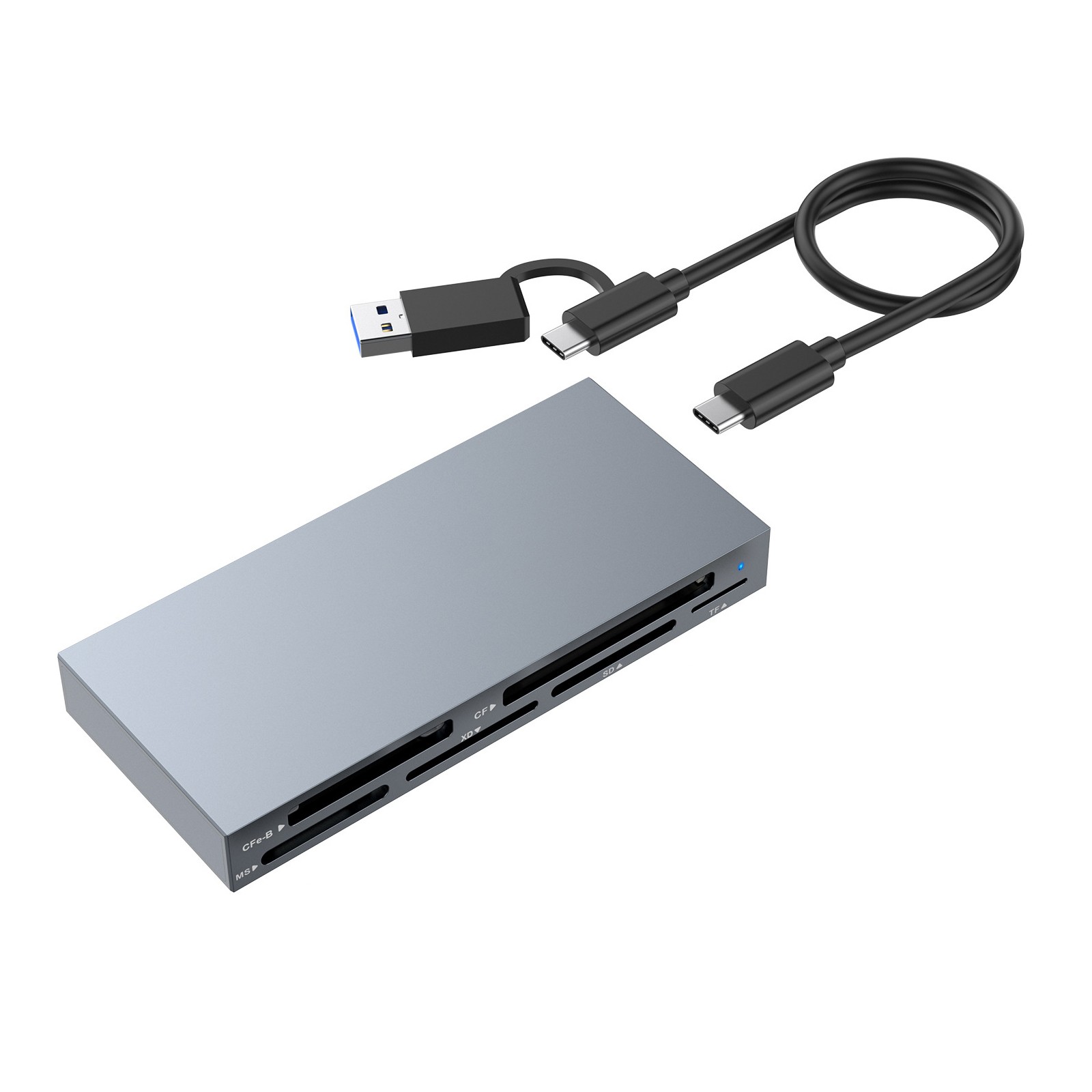 6-IN-1 Multi USB 3.2 Gen2 10Gbps CFexpress Type B/CF/MS/XD/SD/TF Card Reader New