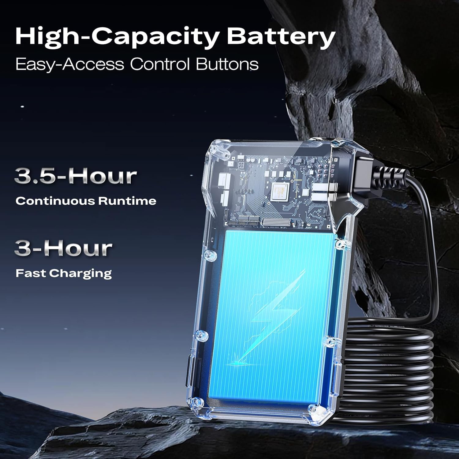 IP67 Endoscope Camera with Light, Borescope Camera with 4.3" IPS Screen