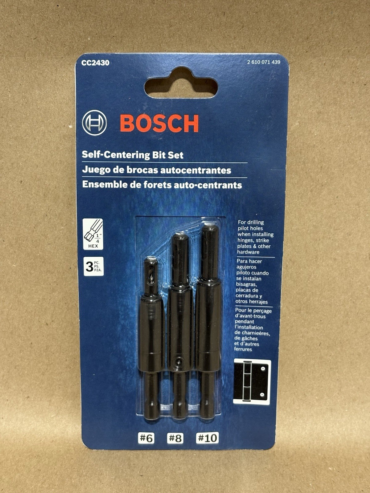 Bosch CC2430 Clic-Change 1/4 in. Self-Centering Drill Bit Assortment (3-Piece)