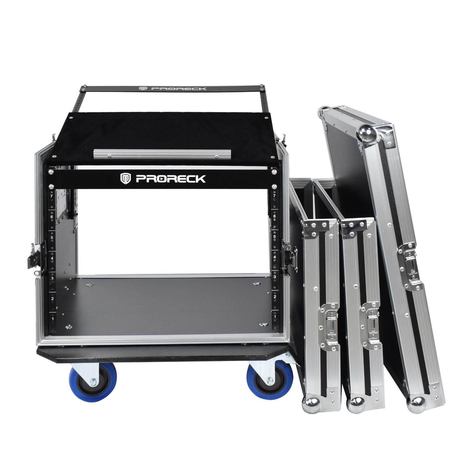 PRORECK 8U Rack Case With Slant Mixer Top, 20'' Rackable Depth DJ CASE