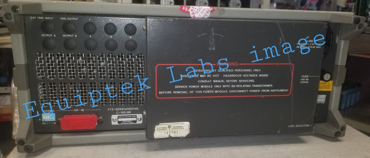 HP 8161A Programmable Pulse Generator Dual Channel option 020 TESTED! 100MHz rep