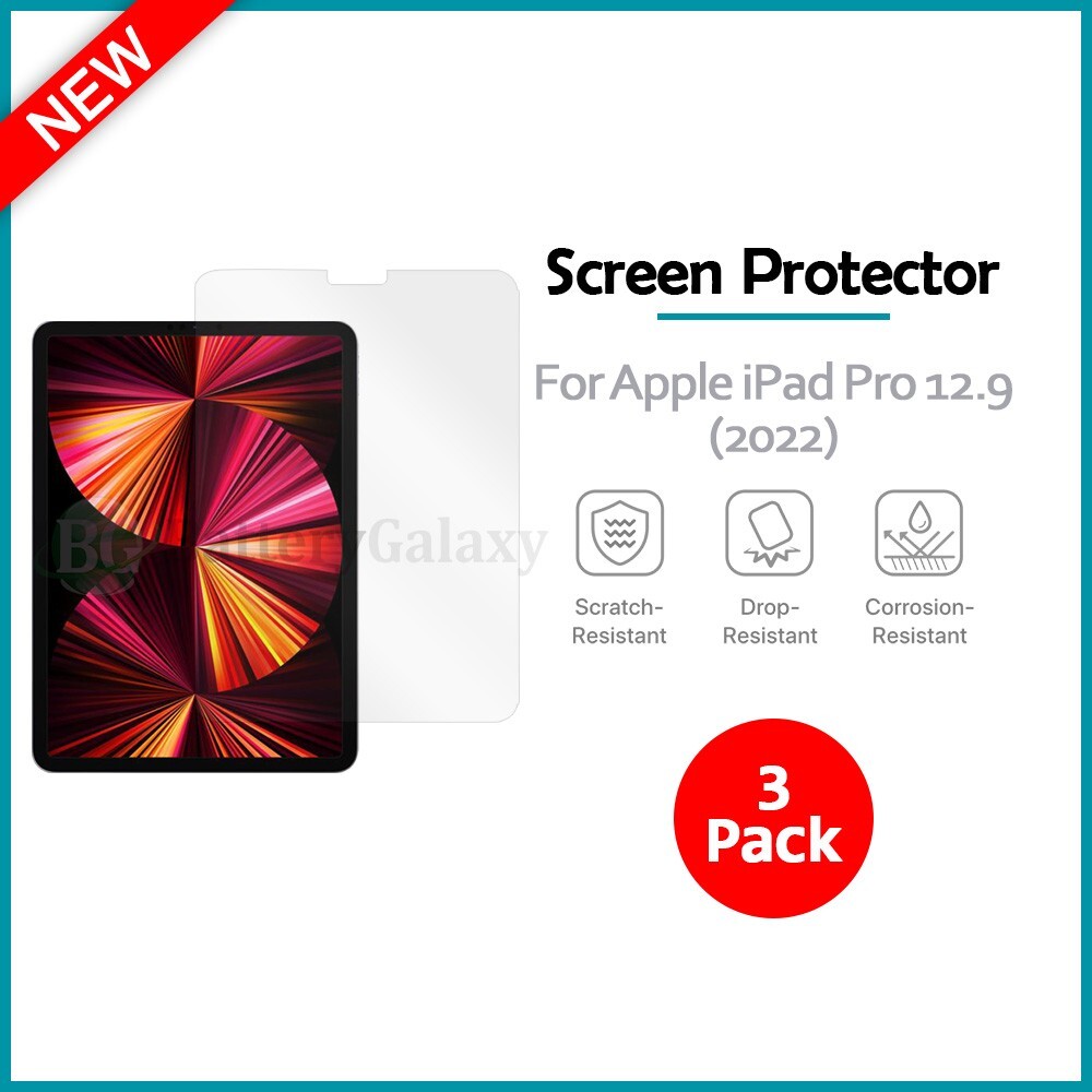 3-Pack LCD Ultra Clear HD Screen Shield Protector for Apple iPad Pro 12.9 (2022)