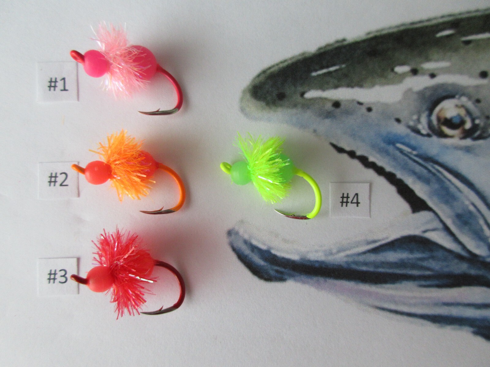 Steelhead/Trout/Salmon Egg - Mulicolor - "Pick Item, Hook Size & Quantity"