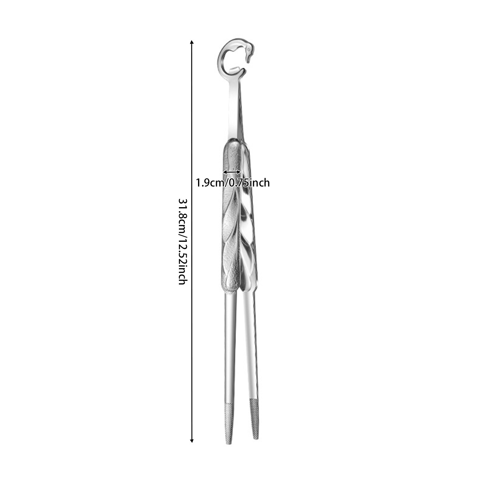 304 Stainless Steel Multi-Function Grill Tong, 12.5" Long-Handled Kitchen Tong