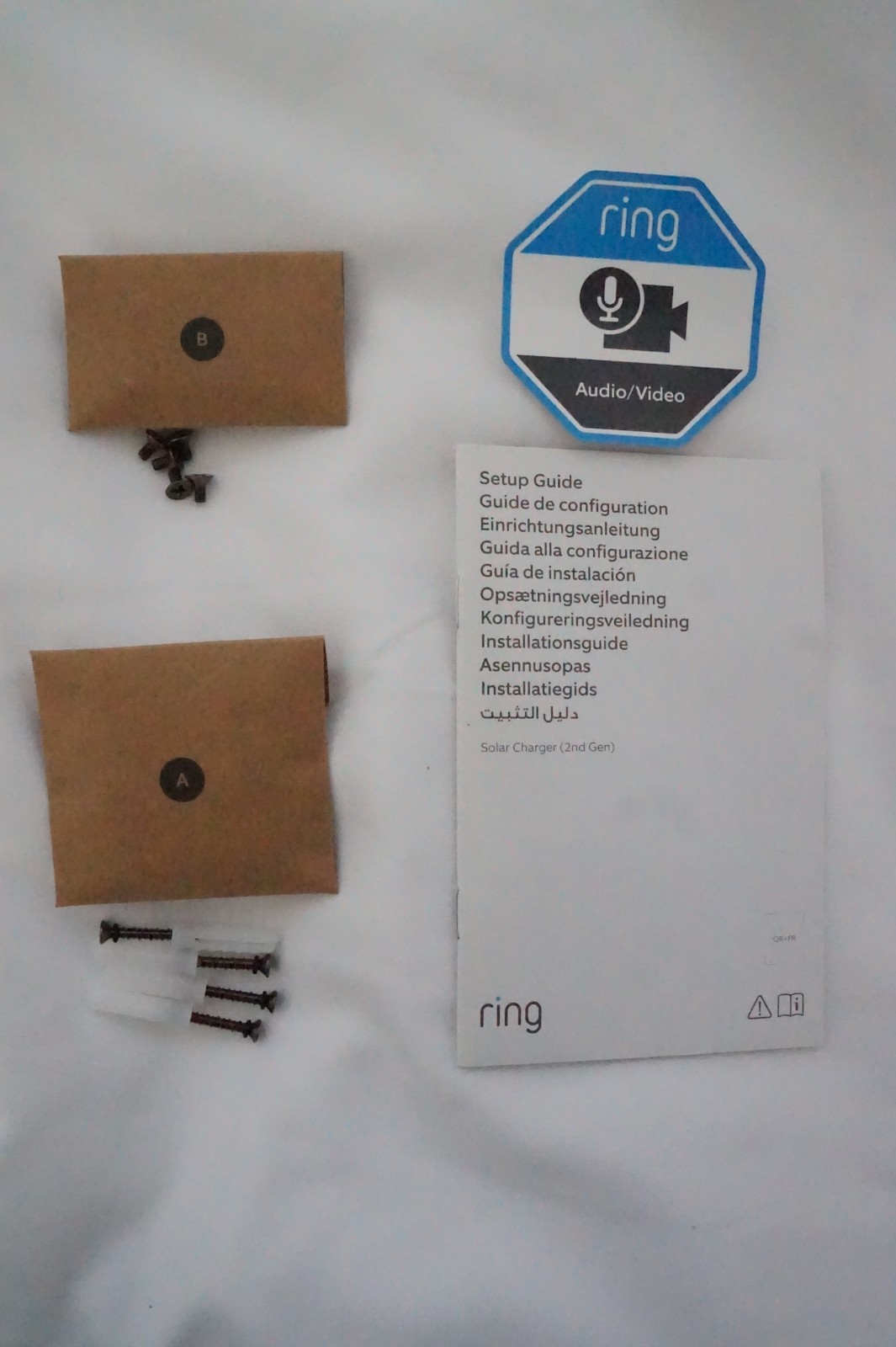 Ring 2nd Generation Video Doorbell Solar Charger Micro USB 5F84E9