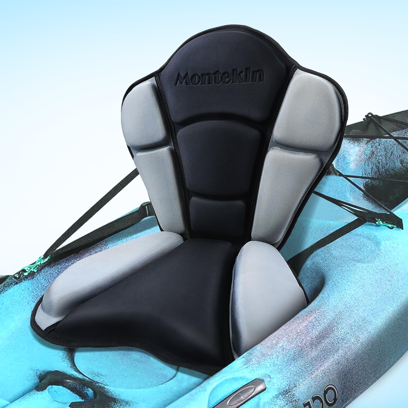 Thickened Kayak Seat with Back Support, Sit On Top Cushioned Canoe Backrest M...