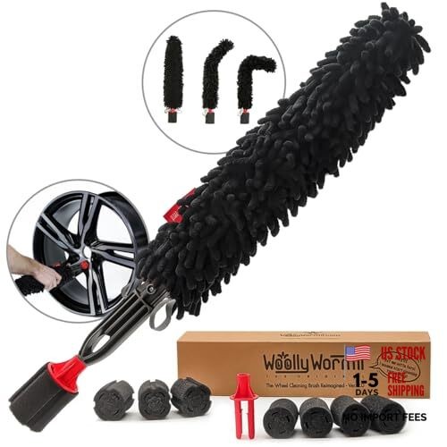 Car Detailing Kit - Wheel Cleaning Brush - Rim Brush, Lug Nuts & Wheel