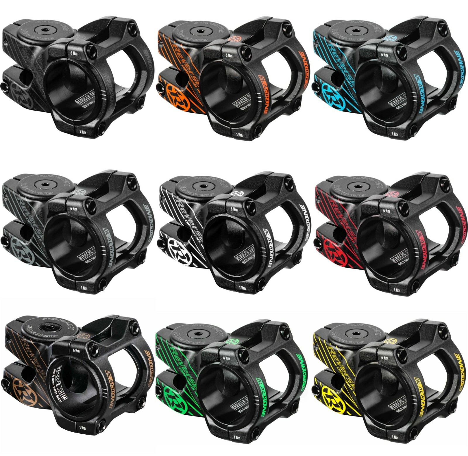 Stem Reverse Black One D-2 35 mm 31.8 and 35 mm Handlebar Clamp Various Colours