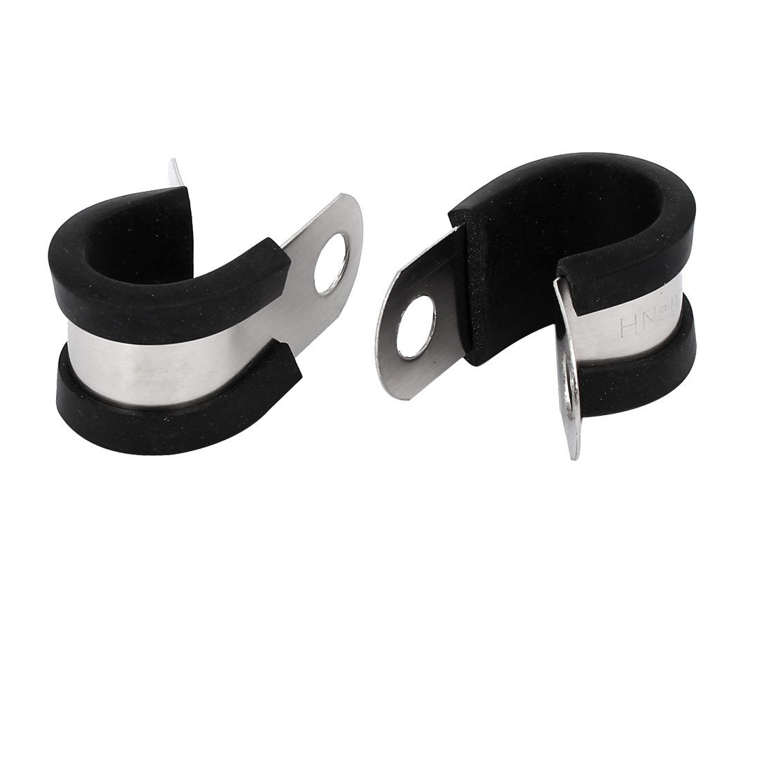 16mm Dia EPDM Rubber Lined P Clips Water Pipe Tube Clamps Holder 2pcs