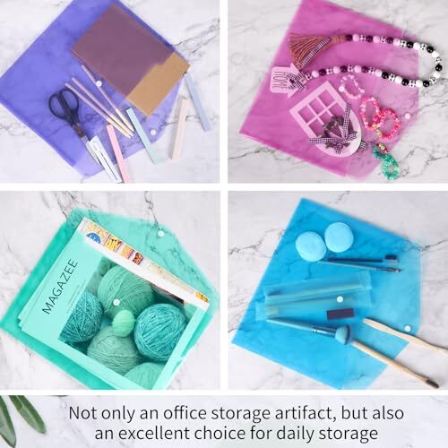 EOOUT 28pcs Plastic Envelopes, Plastic Folders for Assorted Number of Itemss