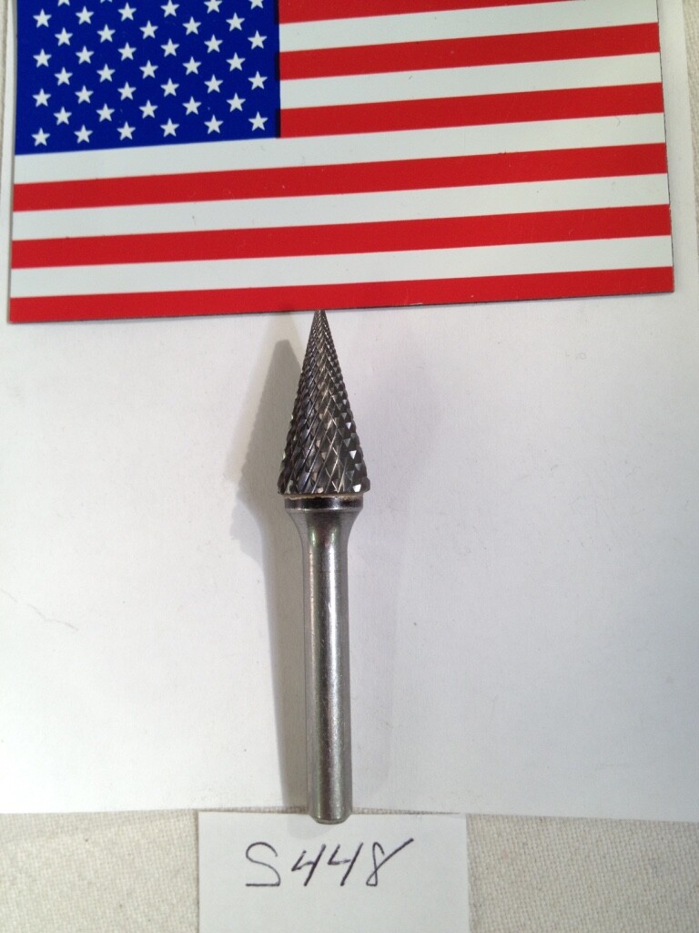 1 NEW FALCON / SGS 1/4" SHANK CARBIDE BURR. SM-5. DOUBLE CUT. USA MADE (S448)