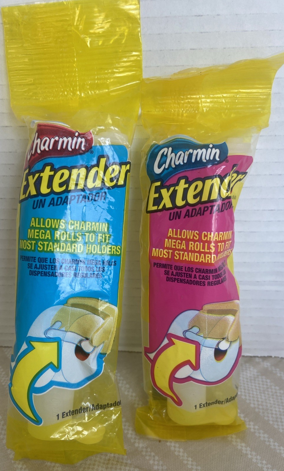 2 Charmin Toilet Paper Extender Adapter Mega Roll Fits Most Standard Holders NIP