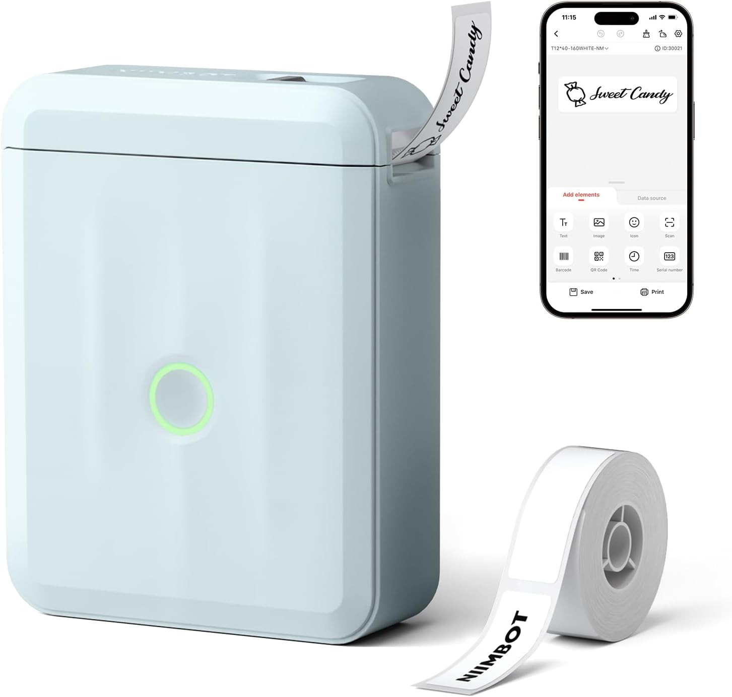 D110 Upgraded Version Mini Label Maker Machine with Tape, Portable Bluetooth The