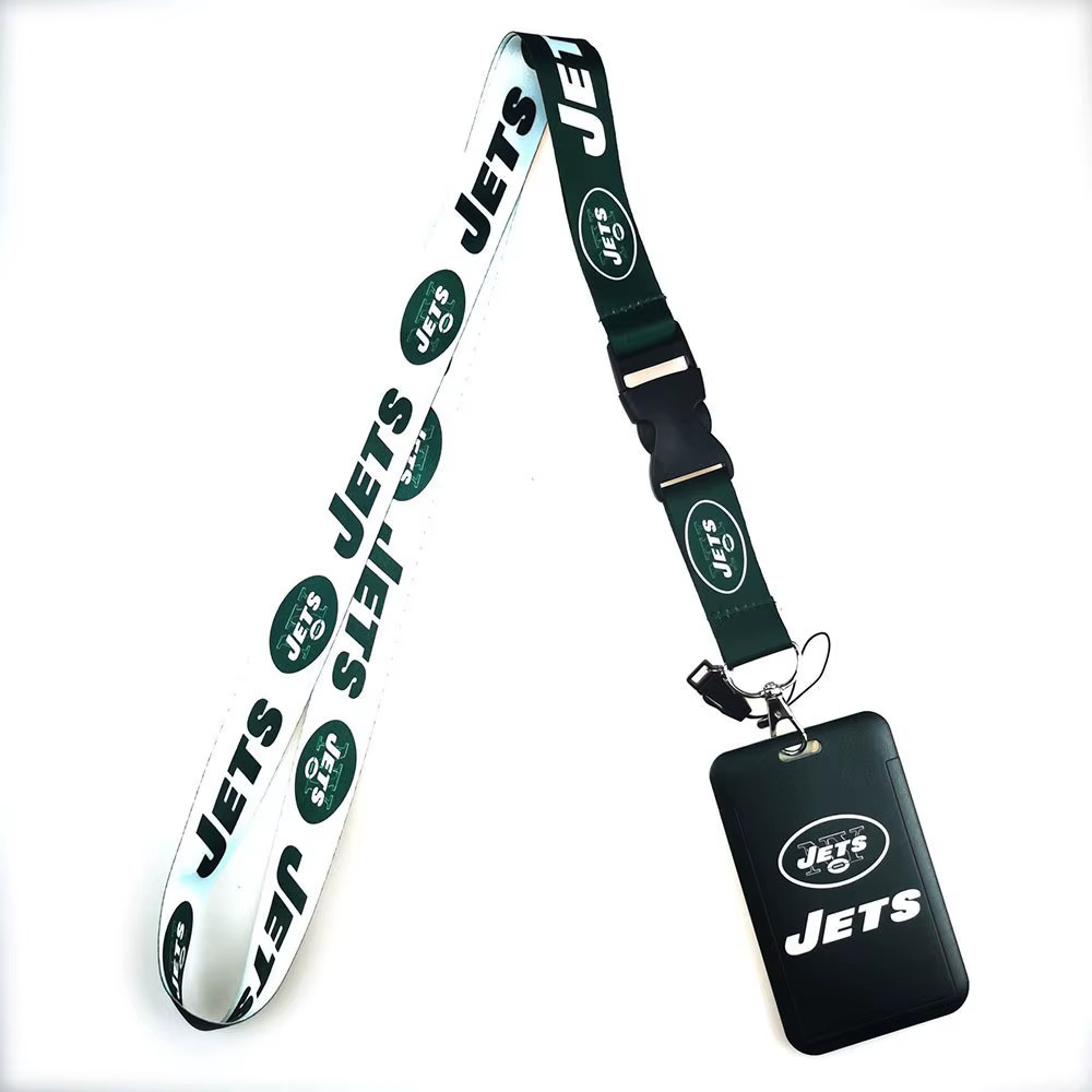 New York Jets NFL Lanyard w/ ID Badge Holder Reversible 2-Sided