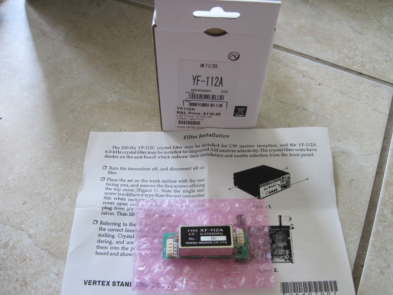 Yaesu YF-112A 6khz AM filter for FT-840 FT-600 Brand New in the box working fine