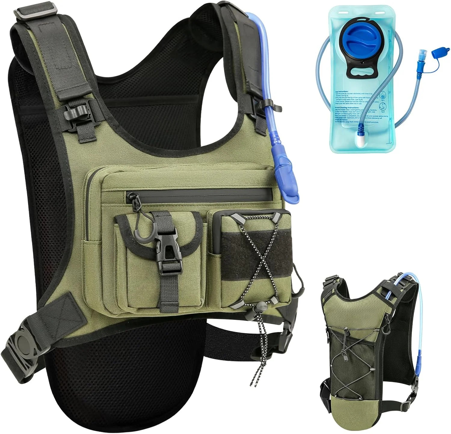 USA Patent Running Hydration Vest Backpack, Lightweight Chest Pack with