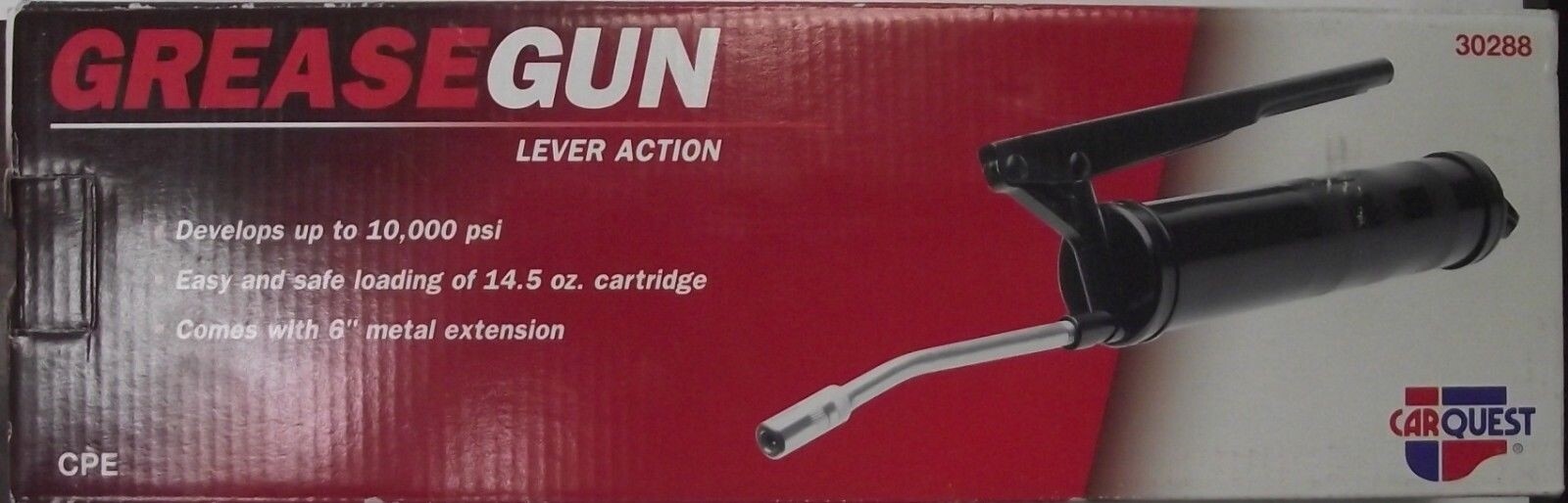 CarQuest 30288 Lever Action Grease Gun Up To 10,000 PSI