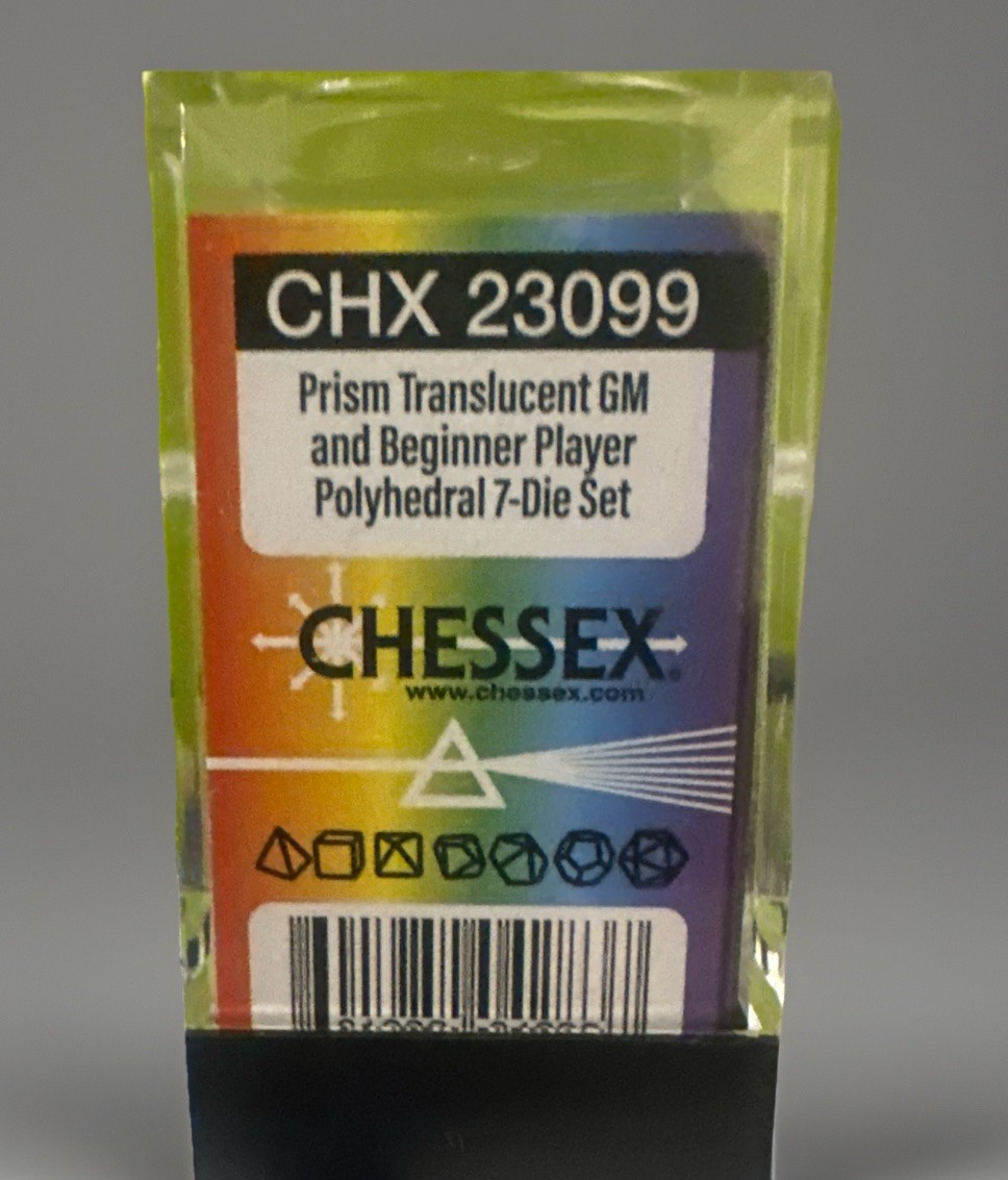Prism Translucent Gm And Beginner Player Polyhedral 7-Die Set ACC NEW