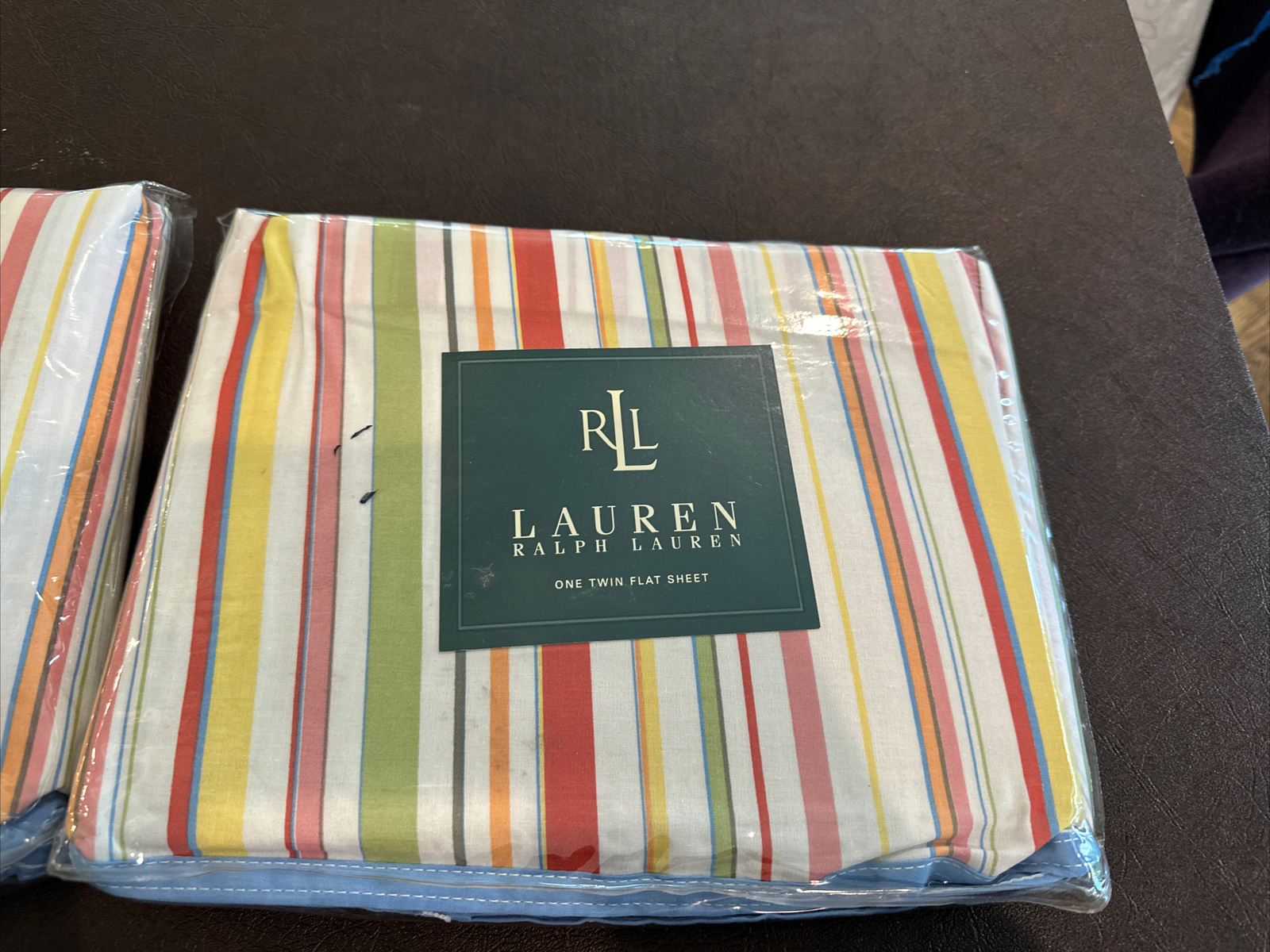 Ralph Lauren Harbor View Stripe One Twin Flat Sheet Multi-Color Ships Out Fast