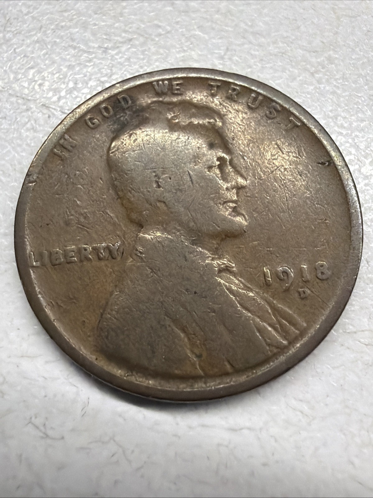 1918-d Lincoln Wheat Cent Penny Actual Coin. Priced At Value Look At All My Coin