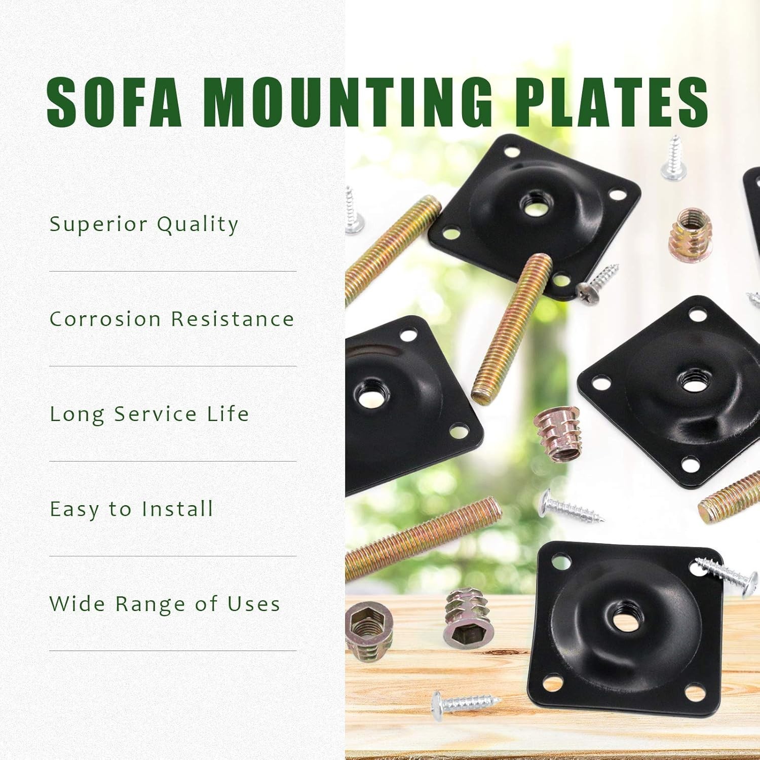 8 Sets 12 Degree Angled Leg Mounting Plates M8 Furniture Leg Attachment Plates