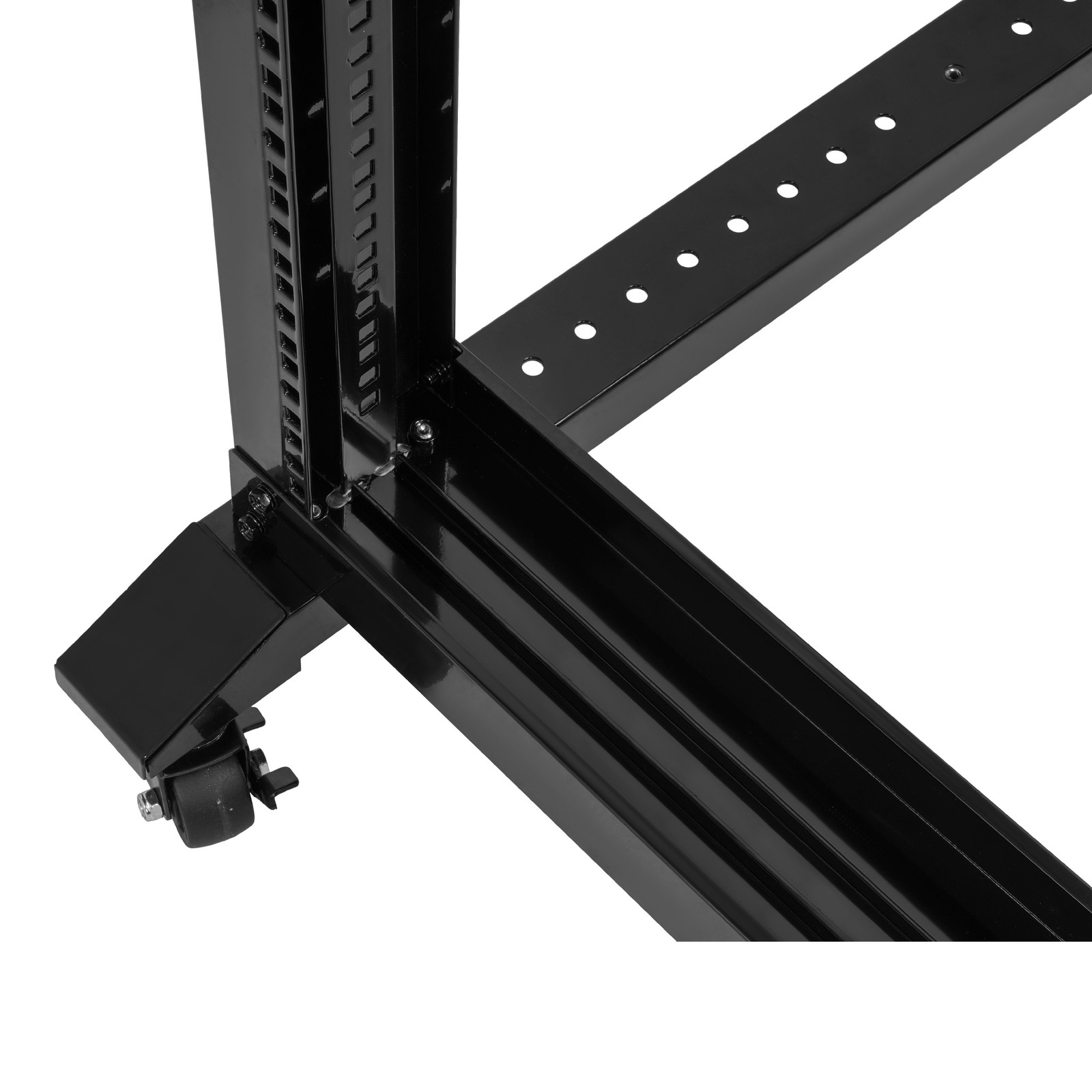 27U 4 Post Open Frame Server Rack Network 22" Adjustable Depth W/ Casters