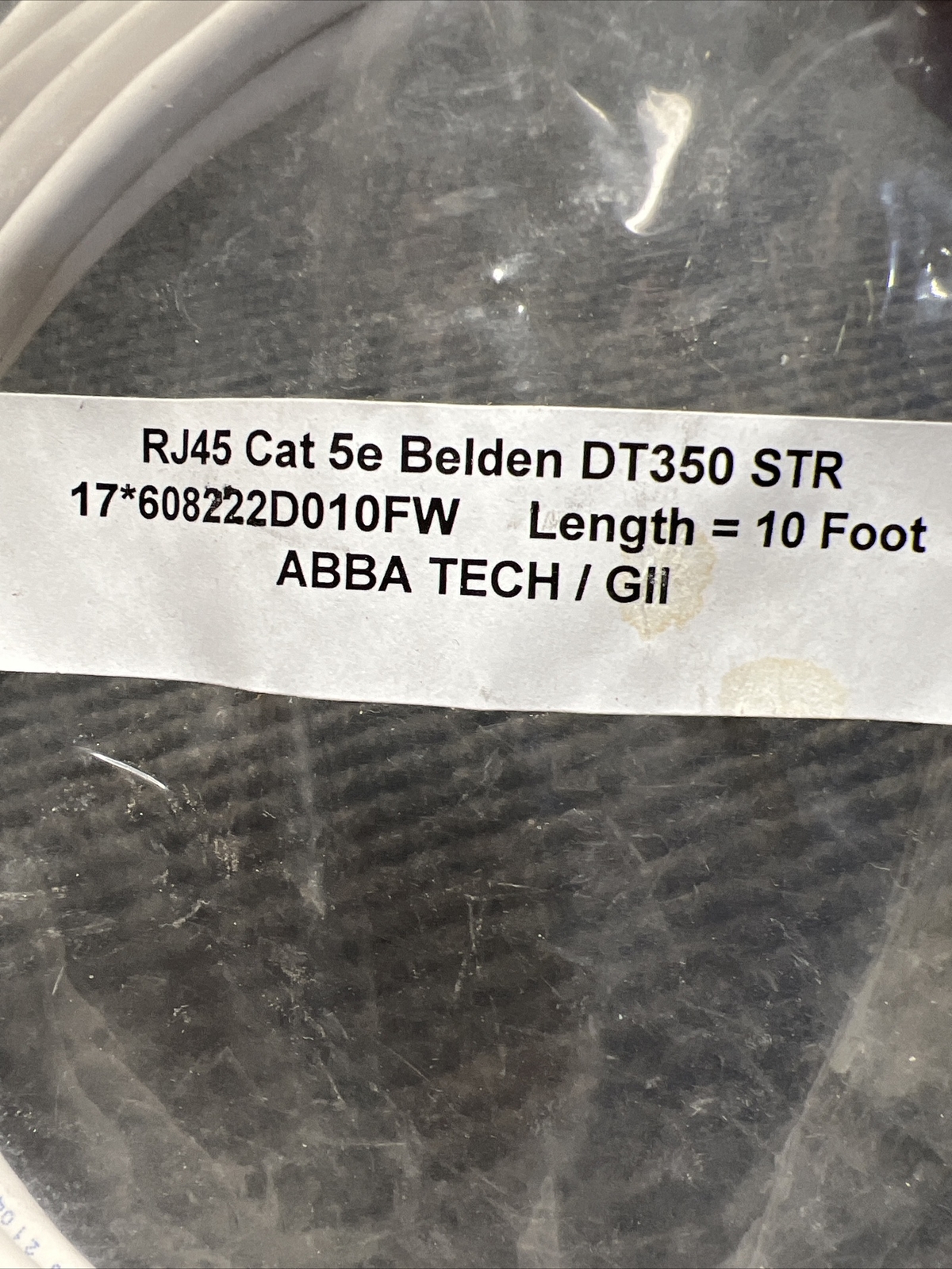 BELDEN 10 Foot White RJ45 Cat 5e Patch Cable DT350 STR