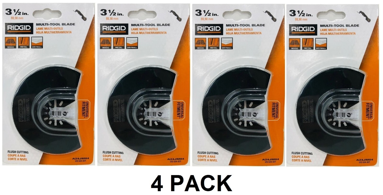 Ridgid 3-1/2" inch Multi Tool Steel Flush Cut Blade Plunge Cutting NEW (4 PACK)