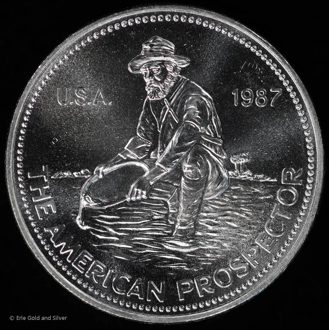 1987 Engelhard Prospector Key Date 1 oz .999 Fine Silver Round Fresh from Rolls