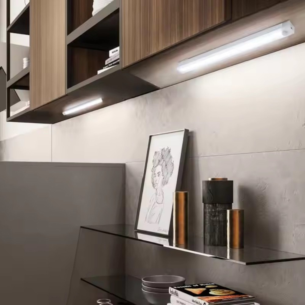 4 Pack LED Under Cabinet Lights, Rechargeable Motion Sensor, 3 Color Dimmable