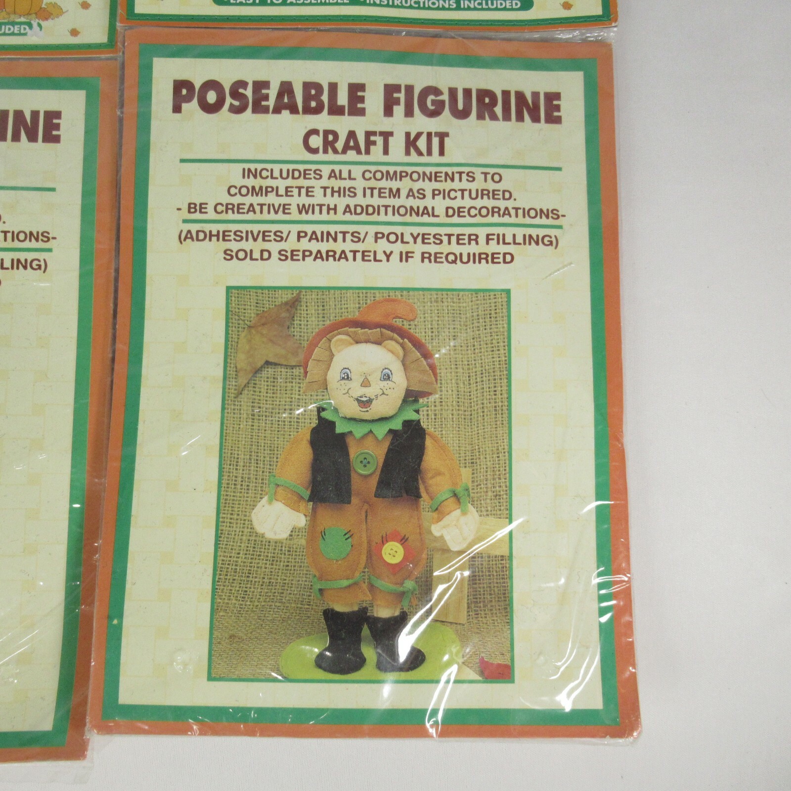 Fall Cat Scarecrow 2 Craft Kits Dandee Homespun Creations Poseable Figurine