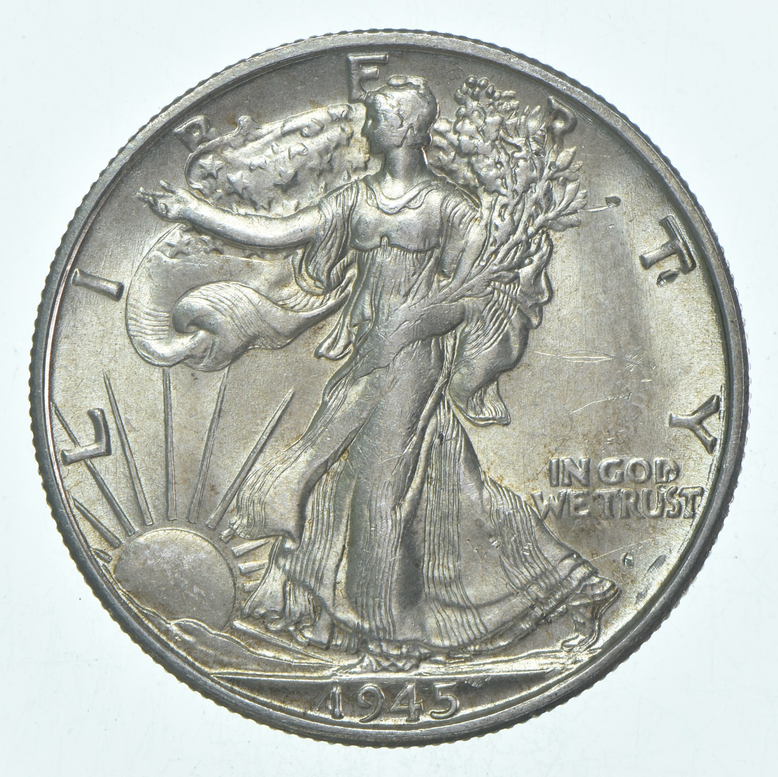 BU 1945-S Walking Liberty Half Dollar Uncirculated 90% Silver