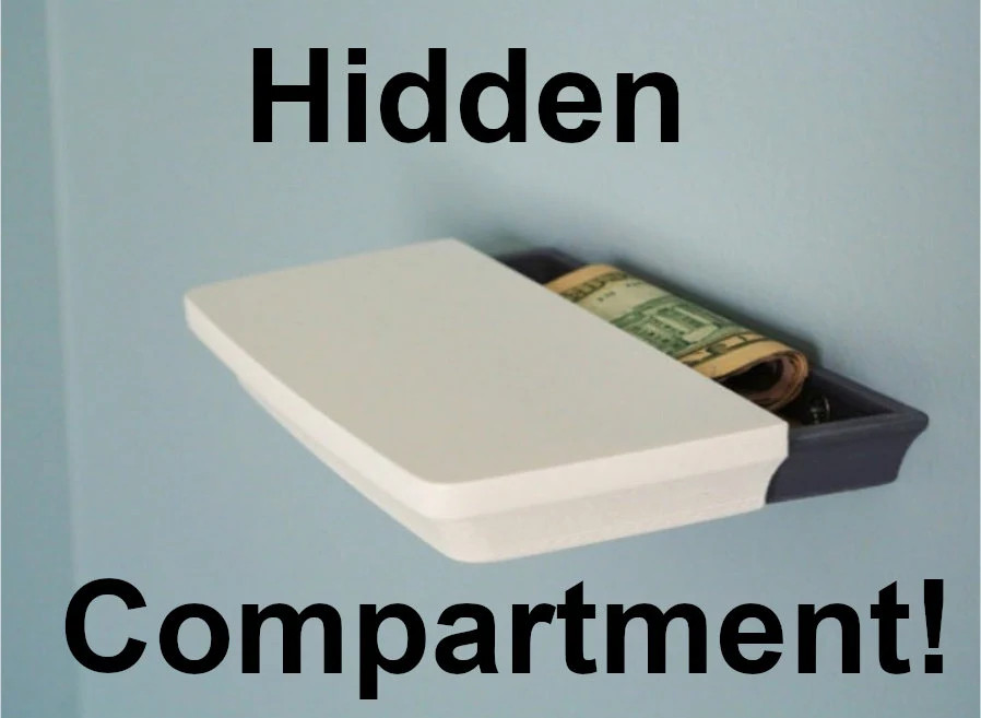 Secret Floating Shelf Safe – Hidden Compartment Stash Box - Wall Mounted