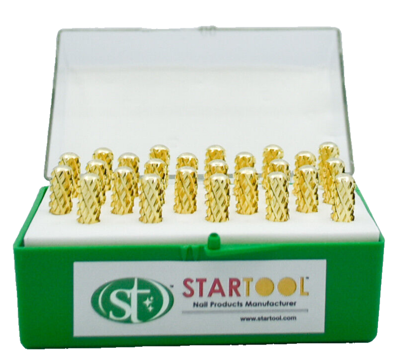 Startool Acrylic Nail Drill 3/32 R5X Coarse Round Top Gold ( 6 Pieces)