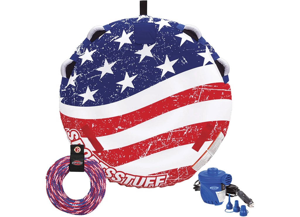 Airhead 53-4310K Stars & Stripes 1 Rider Towable Tube Kit W/Rope & Pump