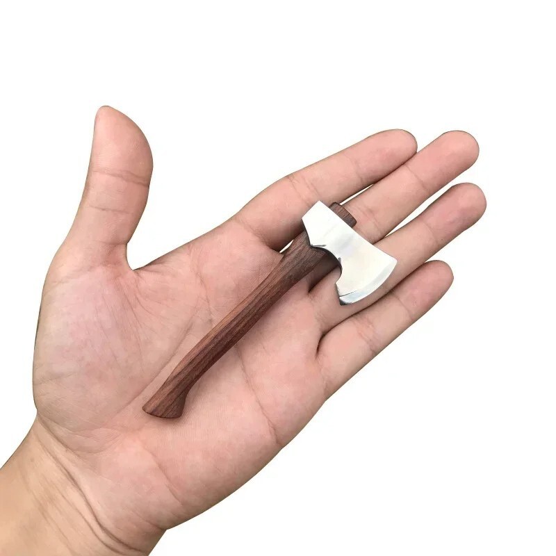 Mini Axe Outdoor Camping Hand Tools Wood Handle EDC Knife Portable Pocket Knives