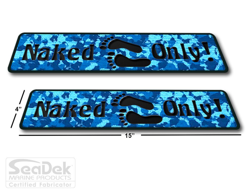 SeaDek Boat EVA Step Pad - Non Skid 2Pc Stick On - AquaCam-Blk - Naked Feet LONG