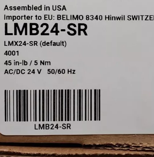 Belimo LMB24-SR New, unused. Still in box.